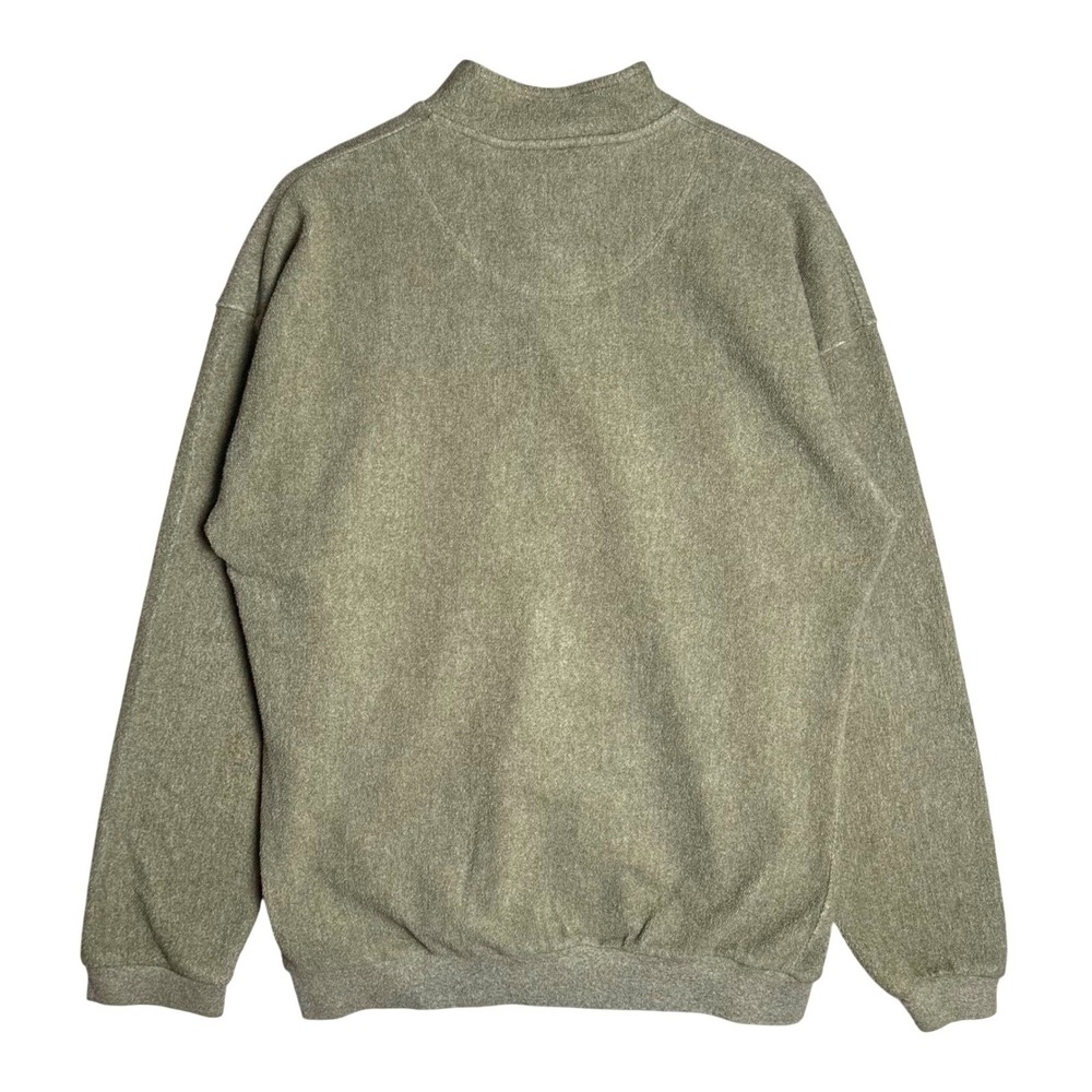 Green Brand Sansegal Recycled Yarn Mock Neck Button Pullover Sage Green Large - Picture 2 of 8